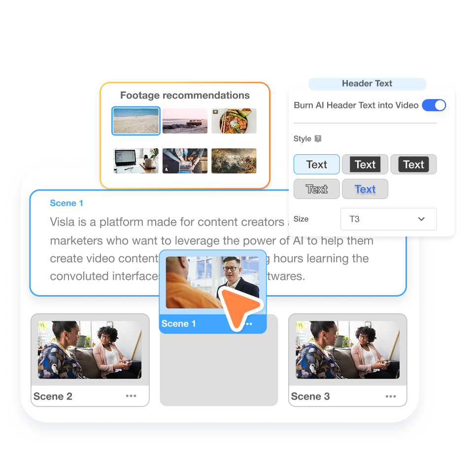 Scene‑Based Editor in Visla used to rearrange and polish runbook video scenes